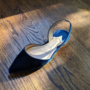 Navy velvet Paul Andrew slingback flats
